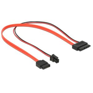 DELOCK καλώδιο SATA 6Gb/s 7pin + 4pin σε SATA 13pin 84848, γωνιακό, 30cm | Καλώδια - Αντάπτορες | elabstore.gr