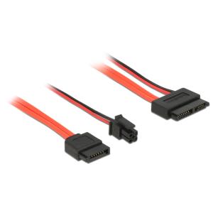 DELOCK καλώδιο SATA 6Gb/s 7pin + 4pin σε SATA 13pin 84848, γωνιακό, 30cm | Καλώδια - Αντάπτορες | elabstore.gr