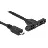 DELOCK καλώδιο USB Micro θηλυκό με panel σε αρσενικό 85246, 1m | Καλώδια - Αντάπτορες | elabstore.gr