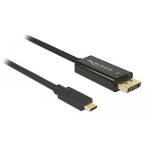 DELOCK καλώδιο USB-C σε DisplayPort 85256, DP Alt Mode, 4K, 2m, μαύρο | Καλώδια - Αντάπτορες | elabstore.gr