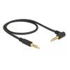DELOCK Καλώδιο Jack stereo σε Jack stereo 4pin 3.5mm, 90°, μαύρο, 1m | Καλώδια - Αντάπτορες | elabstore.gr