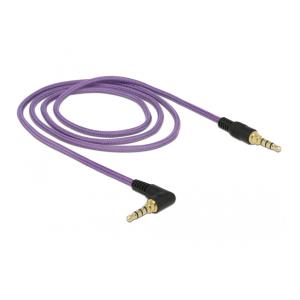 DELOCK καλώδιο Jack stereo σε Jack stereo 4pin 3.5mm, 90°, μωβ, 1m | Καλώδια - Αντάπτορες | elabstore.gr