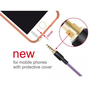 DELOCK καλώδιο Jack stereo σε Jack stereo 4pin 3.5mm, 90°, μωβ, 1m | Καλώδια - Αντάπτορες | elabstore.gr