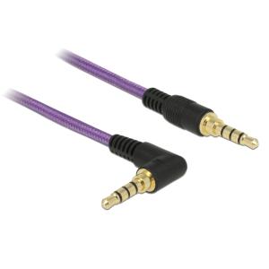 DELOCK καλώδιο Jack stereo σε Jack stereo 4pin 3.5mm, 90°, μωβ, 1m | Καλώδια - Αντάπτορες | elabstore.gr