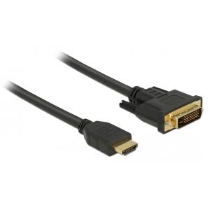 DELOCK καλώδιο HDMI σε DVI 24+1 85654, 7.92Gbps, 2K, 2m, μαύρο | Καλώδια - Αντάπτορες | elabstore.gr