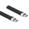 DELOCK καλώδιο USB 3.2 Gen 2 Type-C 85770, 10Gbps, 3A, FPC, flat, 13.5cm | Καλώδια - Αντάπτορες | elabstore.gr