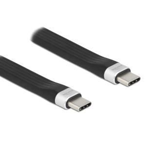 DELOCK καλώδιο USB 3.2 Gen 2 Type-C 85770, 10Gbps, 3A, FPC, flat, 13.5cm | Καλώδια - Αντάπτορες | elabstore.gr