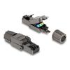 DELOCK βύσμα RJ45 CAT 8.1 STP 86514, tool-free, γκρι | Καλώδια - Αντάπτορες | elabstore.gr