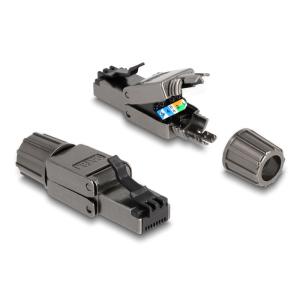 DELOCK βύσμα RJ45 CAT 8.1 STP 86514, tool-free, γκρι | Καλώδια - Αντάπτορες | elabstore.gr