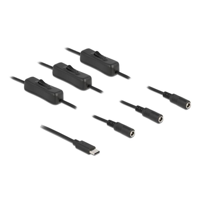 DELOCK καλώδιο USB Type-C σε 3x DC 5.5 x 2.1mm 86801, 1m, μαύρο | eLabstore.gr DELOCK καλώδιο USB Type-C σε 3x DC 5.5 x 2.1mm 86801, 1m, μαύρο | Καλώδια - Αντάπτορες | elabstore.gr