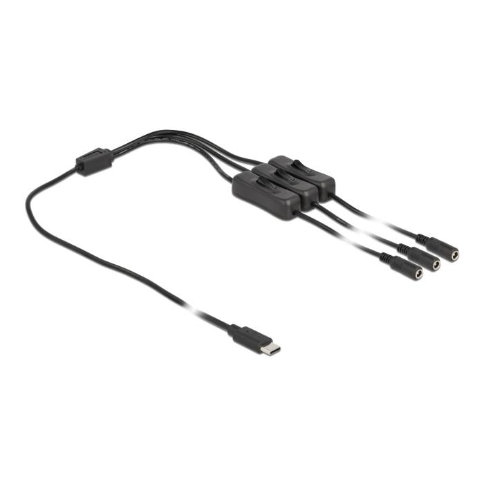DELOCK καλώδιο USB Type-C σε 3x DC 5.5 x 2.1mm 86801, 1m, μαύρο | eLabstore.gr DELOCK καλώδιο USB Type-C σε 3x DC 5.5 x 2.1mm 86801, 1m, μαύρο | Καλώδια - Αντάπτορες | elabstore.gr