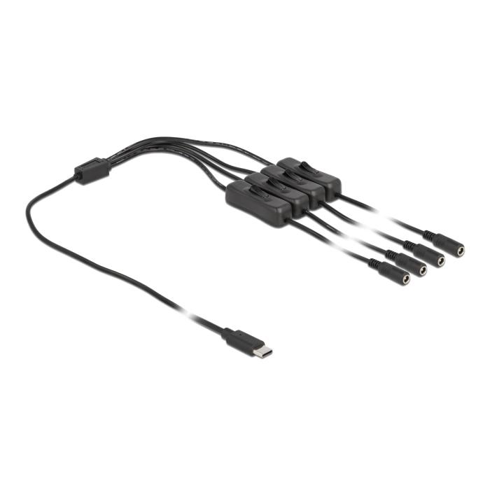 DELOCK καλώδιο USB Type-C σε 4x DC 5.5 x 2.1mm 86802, 1m, μαύρο | eLabstore.gr DELOCK καλώδιο USB Type-C σε 4x DC 5.5 x 2.1mm 86802, 1m, μαύρο | Καλώδια - Αντάπτορες | elabstore.gr
