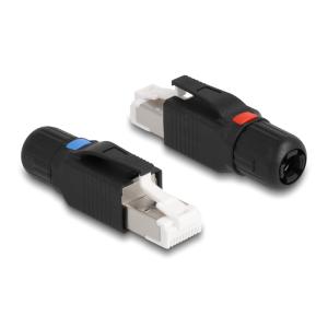DELOCK βύσμα RJ45 CAT 6A STP 86965, tool-free, μαύρο | Καλώδια - Αντάπτορες | elabstore.gr