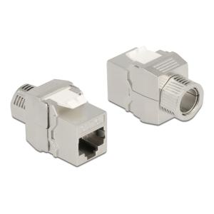 DELOCK keystone module RJ45 σε LSA 87032, Cat.6A, ασημί | Εξοπλισμός IT | elabstore.gr