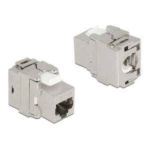DELOCK keystone module RJ45 σε LSA 180° 87032, Cat.6A, ασημί | Εξοπλισμός IT | elabstore.gr