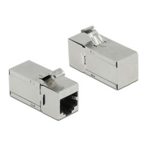 DELOCK keystone module RJ45 σε RJ45 90° 87142, Cat.6A, ασημί | Εξοπλισμός IT | elabstore.gr