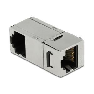 DELOCK keystone module RJ45 σε RJ45 90° 87142, Cat.6A, ασημί | Εξοπλισμός IT | elabstore.gr
