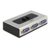 DELOCK VGA switch 87758, 2 ports, bidirectional, Full HD, ασημί | Καλώδια - Αντάπτορες | elabstore.gr