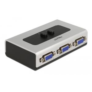 DELOCK VGA switch 87758, 2 ports, bidirectional, Full HD, ασημί | Καλώδια - Αντάπτορες | elabstore.gr
