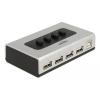 DELOCK switch USB Type B σε 4x USB 87762, bidirectional, ασημί | Καλώδια - Αντάπτορες | elabstore.gr