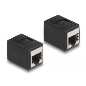 DELOCK αντάπτορας RJ45 θηλυκός 87796, Cat.6a, 8P/8C, μαύρος | Καλώδια - Αντάπτορες | elabstore.gr