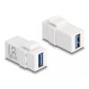 DELOCK Keystone module USB 3.0 87832, θηλυκό σε θηλυκό, λευκό | Εξοπλισμός IT | elabstore.gr