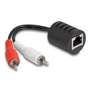 DELOCK audio extender 87857, 2x RCA σε RJ45, έως 50m, μαύρο, 2τμχ | Καλώδια - Αντάπτορες | elabstore.gr