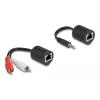 DELOCK audio extender 87859, 3.5mm & 2x RCA σε RJ45, έως 50m, μαύρο | Καλώδια - Αντάπτορες | elabstore.gr