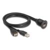 DELOCK καλώδιο HDMI & USB 87880, αρσενικό σε θηλυκό, IP67, 1m, μαύρο | Καλώδια - Αντάπτορες | elabstore.gr