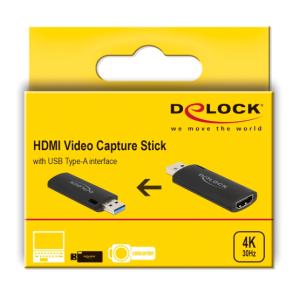 DELOCK αντάπτορας USB σε HDMI 88307, 4K/30Hz, μαύρος | Καλώδια - Αντάπτορες | elabstore.gr