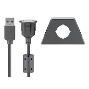 GOOBAY καλώδιο USB 2.0 σε USB (F) 93351, με bracket, copper, 2m, μαύρο | Καλώδια - Αντάπτορες | elabstore.gr