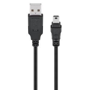 GOOBAY καλώδιο USB 2.0 σε USB Mini 93623, copper, 1.5m, μαύρο | Καλώδια - Αντάπτορες | elabstore.gr