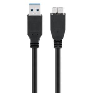 GOOBAY καλώδιο USB 3.0 σε USB 3.0 micro Τype B 95026, 1.8m, μαύρο | Καλώδια - Αντάπτορες | elabstore.gr