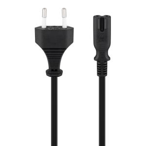 GOOBAY καλώδιο τροφοδοσίας Euro 95038, 2x 0.75mm², 3m, μαύρο | Καλώδια - Αντάπτορες | elabstore.gr