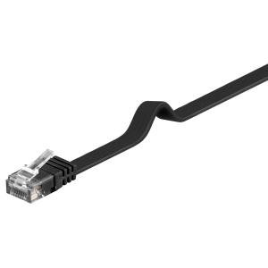 GOOBAY καλώδιο U/UTP CAT6, 95381, flat, AWG 32/7, copper, 10m, μαύρο | Καλώδια - Αντάπτορες | elabstore.gr