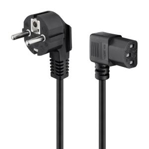 GOOBAY καλώδιο τροφοδοσίας 96032, γωνιακό, 1mm², 3m, μαύρο | Καλώδια - Αντάπτορες | elabstore.gr