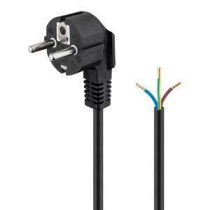 GOOBAY καλώδιο τροφοδοσίας 96033, γωνιακό, 1mm², 3m, μαύρο | Καλώδια - Αντάπτορες | elabstore.gr