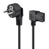 GOOBAY καλώδιο τροφοδοσίας 96042, γωνιακό, 0.75mm², 1.5m, μαύρο | Καλώδια - Αντάπτορες | elabstore.gr