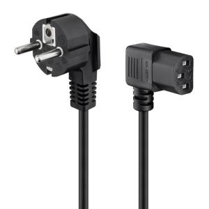 GOOBAY καλώδιο τροφοδοσίας 96042, γωνιακό, 0.75mm², 1.5m, μαύρο | Καλώδια - Αντάπτορες | elabstore.gr