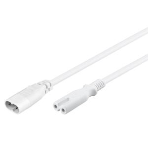 GOOBAY καλώδιο προέκτασης τροφοδοσίας 97200, 2x 0.75mm², 2m, λευκό | Καλώδια - Αντάπτορες | elabstore.gr
