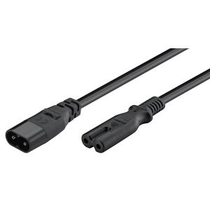 GOOBAY καλώδιο προέκτασης τροφοδοσίας 97201, 2x 0.75mm², 2m, μαύρο | Καλώδια - Αντάπτορες | elabstore.gr