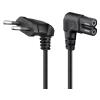 GOOBAY καλώδιο τροφοδοσίας Euro 97346, γωνιακό, 2x0.75 mm², 1m, μαύρο | Καλώδια - Αντάπτορες | elabstore.gr