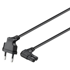 GOOBAY καλώδιο τροφοδοσίας Euro 97354, γωνιακό, 2x0.75 mm², 3m, μαύρο | Καλώδια - Αντάπτορες | elabstore.gr