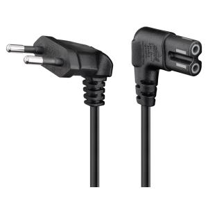 GOOBAY καλώδιο τροφοδοσίας Euro 97355, γωνιακό, 2x0.75 mm², 5m, μαύρο | Καλώδια - Αντάπτορες | elabstore.gr