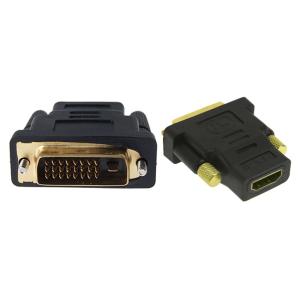 POWERTECH αντάπτορας HDMI θηλυκό σε DVI 24+1 αρσενικό ADA-H003, μαύρος | Καλώδια - Αντάπτορες | elabstore.gr