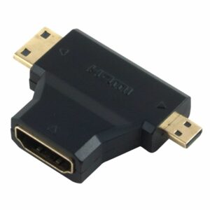 POWERTECH αντάπτορας HDMI σε Mini HDMI & Micro HDMI ADA-H004, μαύρος | Καλώδια - Αντάπτορες | elabstore.gr