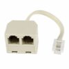 POWERTECH αντάπτορας RJ11 4P4C αρσενικό σε 2x θηλυκό ADA-T001, λευκός | Καλώδια - Αντάπτορες | elabstore.gr