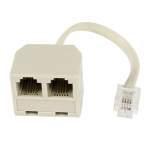 POWERTECH αντάπτορας RJ11 4P4C αρσενικό σε 2x θηλυκό ADA-T001, λευκός | Καλώδια - Αντάπτορες | elabstore.gr