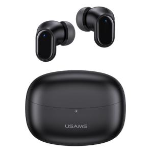 USAMS earphones με θήκη φόρτισης BH11, True Wireless, μαύρα | Αξεσουάρ κινητών | elabstore.gr