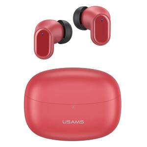 USAMS earphones με θήκη φόρτισης BH11, True Wireless, κόκκινα | Αξεσουάρ κινητών | elabstore.gr